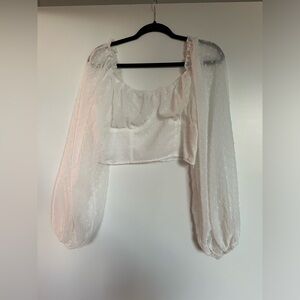 Sheer top with bell sleeves